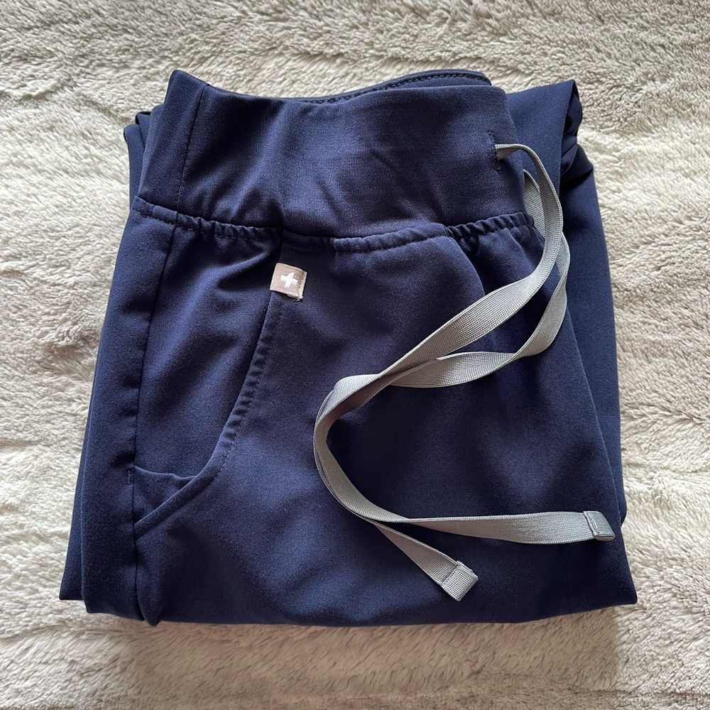 FIGS Navy High Waisted Zamora Scrub Pants